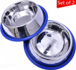 Stainless Steel Dog Bowls – Silicone Base (Set of 2)