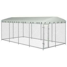 Outdoor Dog Kennel with Roof 26.2'x13.1'x7.5'