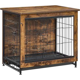 Modern Heavy-Duty Dog Crate Furniture, Dog Cage - Rustic Brown