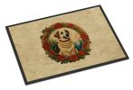 NEW Anatolian Shepherd Dog Christmas Flowers Doormat Front Door Mat Indoor Outdoor Rugs for Entryway, Non Slip Washable Low Pile, 18H X 27W