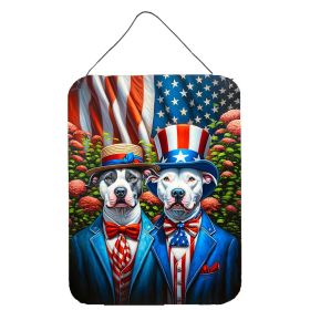 NEW All American Pit Bull Terrier Wall or Door Hanging Prints Aluminum Metal Sign Kitchen Wall Bar Bathroom Plaque Home Decor Front Door Plaque, 12x16