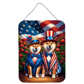 NEW All American Shiba Inu Wall or Door Hanging Prints Aluminum Metal Sign Kitchen Wall Bar Bathroom Plaque Home Decor Front Door Plaque, 12x16