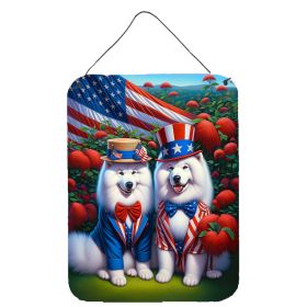 NEW All American Samoyed Wall or Door Hanging Prints Aluminum Metal Sign Kitchen Wall Bar Bathroom Plaque Home Decor Front Door Plaque, 12x16