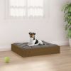 Solid Pine Wood Dog Bed - Honey Brown, No Sides   20.3"x17.3"x3.5"