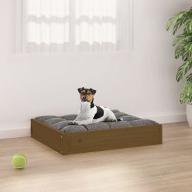 Solid Pine Wood Dog Bed - Honey Brown, No Sides   20.3"x17.3"x3.5"