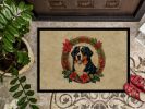 NEW Bernese Mountain Dog Christmas Flowers Doormat Front Door Mat Indoor Outdoor Rugs for Entryway, Non Slip Washable Low Pile, 18H X 27W