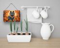 NEW Keeshond Fall Wall or Door Hanging Prints Aluminum Metal Sign Kitchen Wall Bar Bathroom Plaque Home Decor, 8HX12W, Multicolor