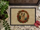 NEW Anatolian Shepherd Dog Christmas Flowers Doormat Front Door Mat Indoor Outdoor Rugs for Entryway, Non Slip Washable Low Pile, 18H X 27W