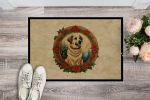 NEW Anatolian Shepherd Dog Christmas Flowers Doormat Front Door Mat Indoor Outdoor Rugs for Entryway, Non Slip Washable Low Pile, 18H X 27W