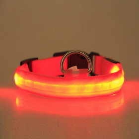 LED PET Safety Halo Style Collar (Color: RED, size: Large)