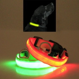 LED PET Safety Halo Style Collar (Color: Green, size: Medium)