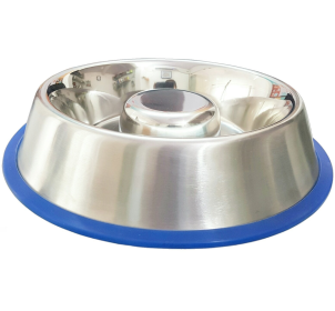 Mr. Peanut's Slow Feed Anti Bloat Dog Bowl with Bonded Silicone Base (size: Medium)