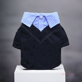 Dapper Boy Collar Dog Shirt (size: Medium)