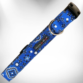 Bandana Dog Collars (Color: BLUE, size: L 1" width fits 14-25" neck)