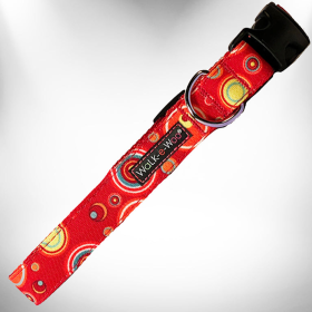Martini Dog Collars (Color: RED, size: L 1" width fits 14-25" neck)