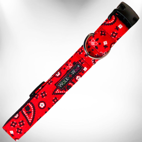 Bandana Dog Collars (Color: RED, size: S 3/4" width fits 10-14" neck)