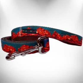 Polyester Dog Leash (Color: Rockin' Red, size: REGULAR 1" width- 5' long)