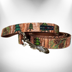 Polyester Dog Leash (Color: Into the Woods, size: THIN 5/8" width- 5' long)