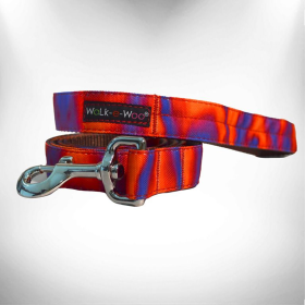 Polyester Dog Leash (Color: Red/Purple, size: THIN 5/8" width- 5' long)