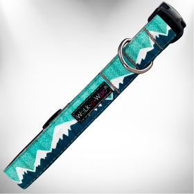 Mountain Dog Collars (Color: Wintergreen Snowcap Mtn, size: M 1" width fits 12-18" neck)