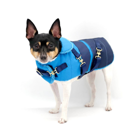 Equestrian Style Winter Dog Coat (Color: BlueS, size: Xsmall)