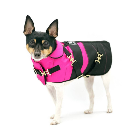 Equestrian Style Winter Dog Coat (Color: pink, size: MD)