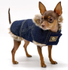 Faux Fur Denim Dog Coat