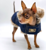 Faux Fur Denim Dog Coat