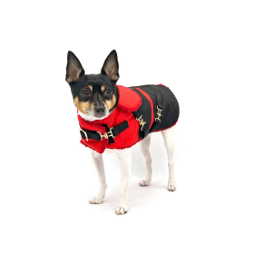 Equestrian Style Winter Dog Coat (Color: rose red, size: Xsmall)