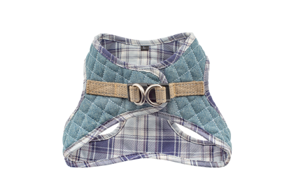 Step-In Denim Harness (Color: Denim & Blue Plaid, size: SMALL)
