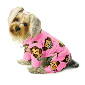 Silly Monkey Fleece Turtleneck Pajamas (Color: pink, size: L)