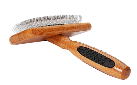 Bass Brushes- De-matting Pet Brush Slicker Style (Color: Dark Bamboo1, size: Medium)
