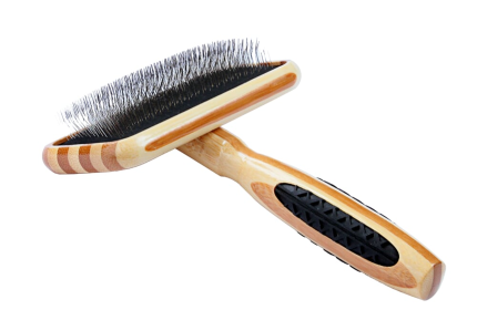 Bass Brushes- De-matting Pet Brush Slicker Style (Color: Striped Bamboo1, size: Medium)
