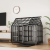 Heavy‑Duty Metal Dog Crate with Locking Wheels