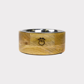 GF Pet Mango Wood Bowl Single (Color: Natural, size: Medium)