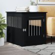 Dog Crate Furniture - Engineered Wood (Color: Black, size: 25.4"x31.5"x28")
