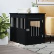 Dog Crate Furniture - Engineered Wood (Color: Black, size: 21.7"x29.5"x25.6")