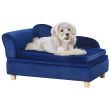 VEVOR Pet Sofa, Dog Couch for Medium-Sized Dogs and Cats, Soft Velvety Dog Sofa Bed, 81 lbs. Loading Cat Sofa, Blue (Color: Dark Blue)