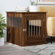 Dog Crate Furniture - Engineered Wood (Color: Brown Oak, size: 25.4"x31.5"x28")