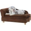 VEVOR Pet Sofa, Dog Couch for Medium-Sized Dogs and Cats, Soft Velvety Dog Sofa Bed, 81 lbs. Loading Cat Sofa, Blue (Color: Dark Brown)