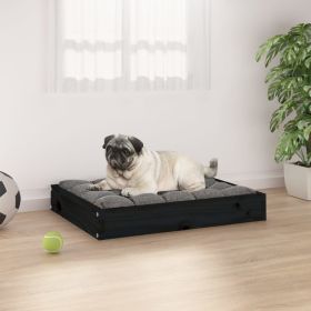 Solid Pine Dog Bed Frame (Choices: Black - M)