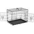 Dog Crate with Divider Panel, Folding Metal Wire Dog Cage with Plastic Leak-Proof Tray (size: 36 inch)