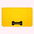 Silicone Dog Food Mat - No Sliding Prevents Messes, Soft & flexible and Easy to Clean (Color: Yellow, Phrase: "Feed Me Human")