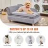 VEVOR Pet Sofa, Dog Couch for Medium-Sized Dogs and Cats, Soft Velvety Dog Sofa Bed, 81 lbs. Loading Cat Sofa, Blue