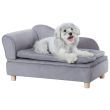 VEVOR Pet Sofa, Dog Couch for Medium-Sized Dogs and Cats, Soft Velvety Dog Sofa Bed, 81 lbs. Loading Cat Sofa, Blue (Color: gray)
