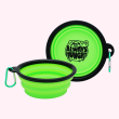 Collapsible Dog Bowl (Color: Green, Phrase: "Always Hungry")