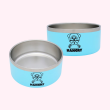 Blue Metal Food Bowl for Dogs - 6" wide x 3" Height (Phrase: "Hangry")