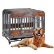 Heavy-Duty Dog Crate with Removable Trays (size: 32 inch)