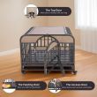 Heavy-Duty Dog Crate with Removable Trays (size: 46 inch)