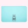 Silicone Dog Food Mat - No Sliding Prevents Messes, Soft & flexible and Easy to Clean (Color: Aqua, Phrase: "I am the Snack")
